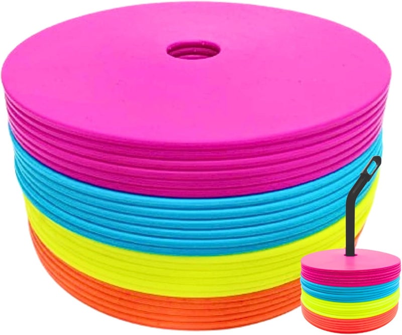LEZER 6 Inch 8 Inch Flat Cones, Spot Markers, Soccer Cones, Field Court Markers, Sit Spots, Flat Discs, Soccer Training Equipment, Agility Practice, Football, Made in Taiwan - Image 1